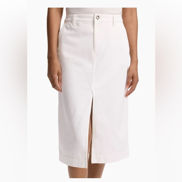 Theory Denim H-Line White Midi-Skirt Size 30 (8-10) - Picture 6 of 15
